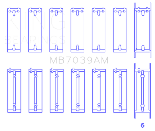 King Engine Bearings B.M.W/Opel M 51/M 57/D 25/Y 25 Td (Size +0.75mm) Main Bearing Set