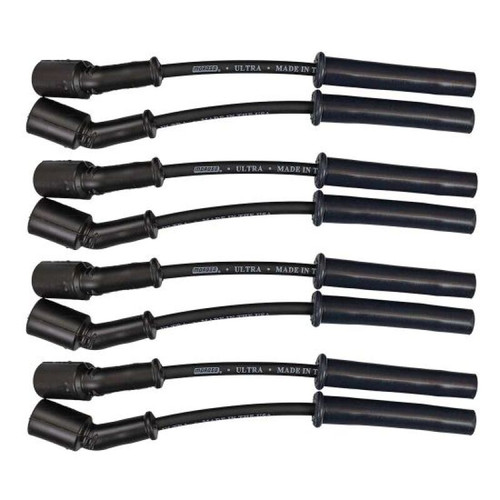 Moroso GM LS 5.7L/6.0L/6.2L/7.0L Ultra 350 8mm Multi-Angle Boot Ignition Spark Plug Wire Set - Black