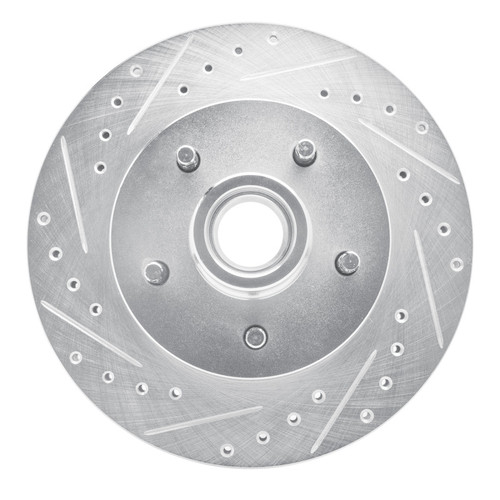 R1 1969-1996 Buick Riviera Front Left Drilled & Slotted Silver Brake Rotor