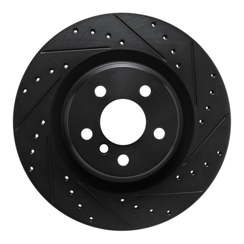 R1 -24 BMW X2 Rear Right Drilled & Slotted Black Brake Rotor