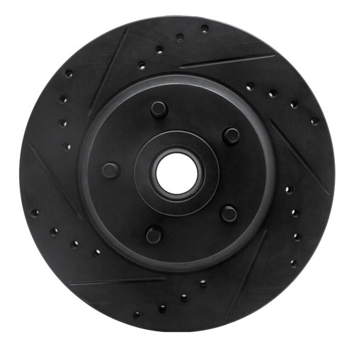R1 71-81 Chrysler Newport Front Left Drilled & Slotted Black Brake Rotor