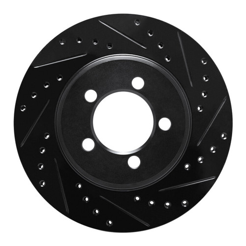 R1 65-72 Dodge Dart Front Right Drilled & Slotted Black Brake Rotor