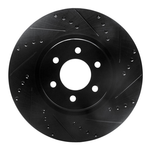 R1 92-02 Dodge Viper Front Right Drilled & Slotted Black Brake Rotor