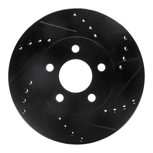 R1 00-05 Chrysler Neon Front Right Drilled & Slotted Black Brake Rotor