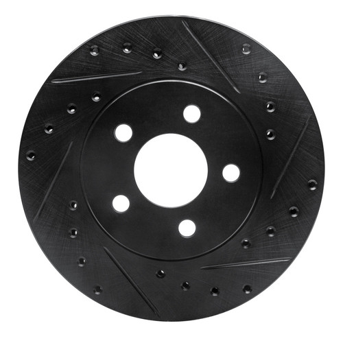 R1 84-95 Chrysler Town & Country Front Right Drilled & Slotted Black Brake Rotor