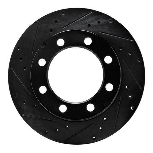 R1 77-93 Chevrolet V30 & V3500 Pickup Front Left Drilled & Slotted Black Brake Rotor