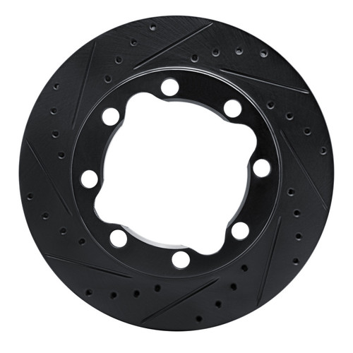 R1 92-00 Chevrolet K3500 Front Left Drilled & Slotted Black Brake Rotor