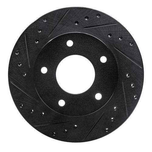 R1 77-80 Buick Electra Rear Left Drilled & Slotted Black Brake Rotor