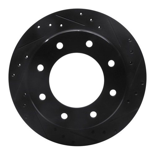 R1 00-11 Cadillac DTS Rear Right Drilled & Slotted Black Brake Rotor