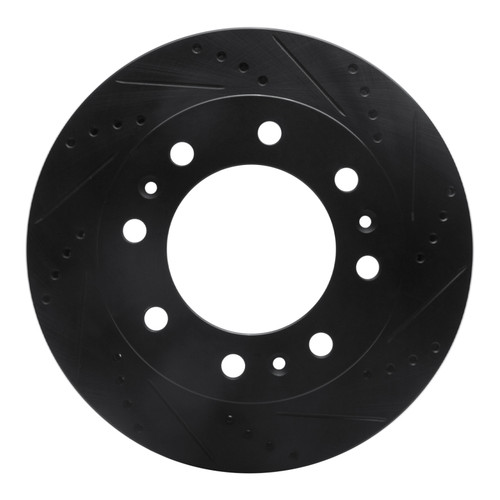 R1 06-11 Cadillac DTS Front Right Drilled & Slotted Black Brake Rotor