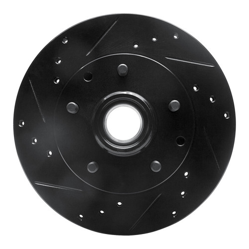R1 91-03 Chevrolet S10 Blazer Front Left Drilled & Slotted Black Brake Rotor