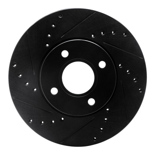 R1 05-12 Ford Focus Front Left Drilled & Slotted Black Brake Rotor