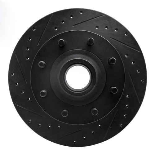 R1 95-04 Ford E-250 Econoline Front Left Drilled & Slotted Black Brake Rotor