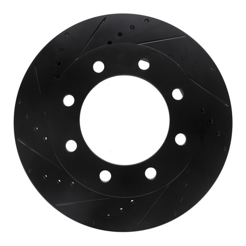 R1 05-12 Ford F-250 4WD (Super Duty) Front Left Drilled & Slotted Black Brake Rotor