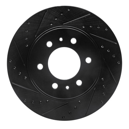 R1 09-09 Ford F-150 4WD Front Left Drilled & Slotted Black Brake Rotor