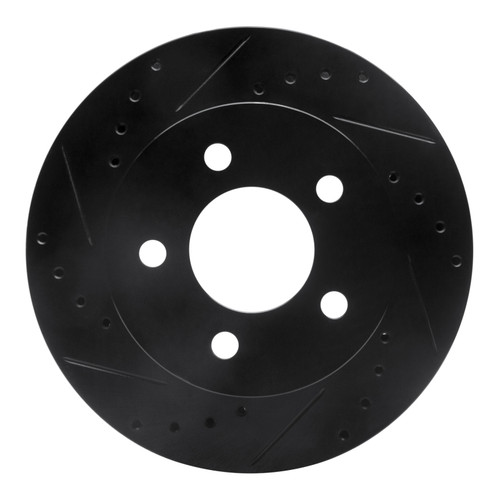 R1 91-94 Ford Crown Victoria Front Left Drilled & Slotted Black Brake Rotor