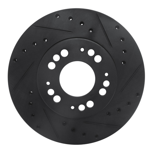 R1 91-04 Dodge STEALTH Front Right Drilled & Slotted Black Brake Rotor