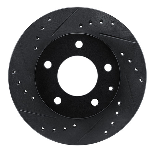 R1 93-03 Ford Probe Front Left Drilled & Slotted Black Brake Rotor