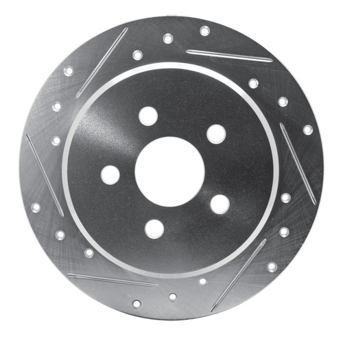 R1 95-03 Chrysler PT Cruiser Rear Left Drilled & Slotted Silver Brake Rotor