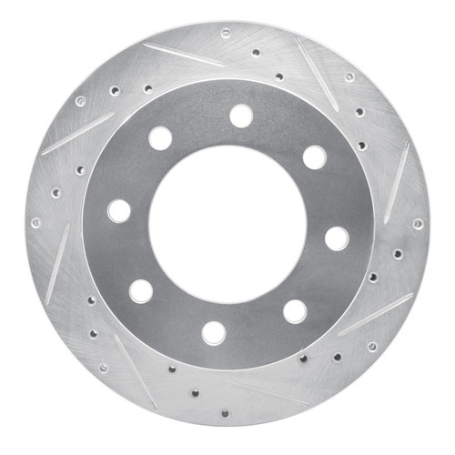 R1 99-25 Chevrolet Express 3500 Rear Right Drilled & Slotted Silver Brake Rotor