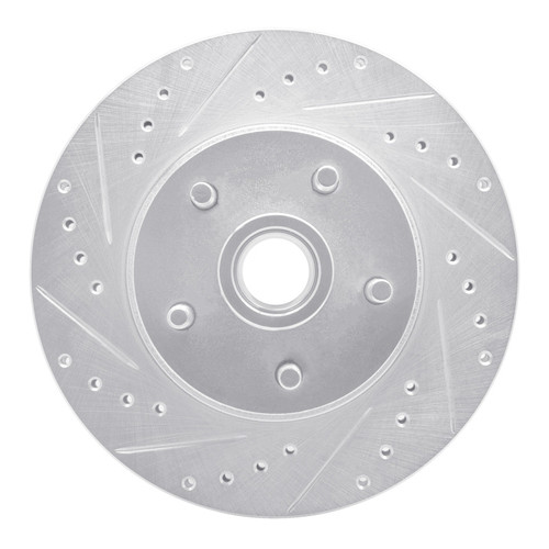 R1 68-70 Ford Falcon Front Left Drilled & Slotted Silver Brake Rotor