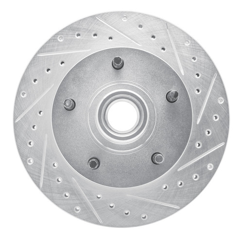 R1 73-93 Ford E-100 Econoline Front Right Drilled & Slotted Silver Brake Rotor