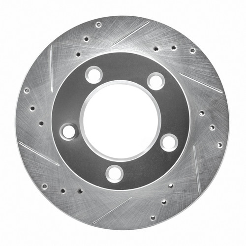 R1 76-93 Ford F-150 4WD Front Left Drilled & Slotted Silver Brake Rotor