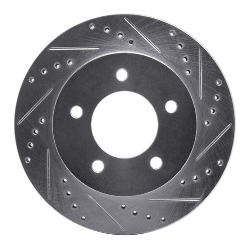 R1 97-04 Ford F-150 4WD Front Right Drilled & Slotted Silver Brake Rotor
