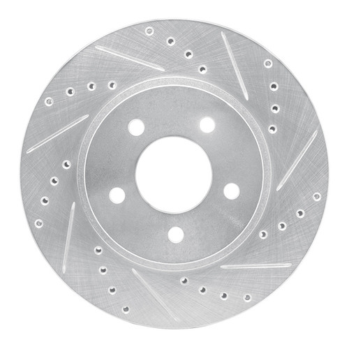 R1 05-12 Ford Escape Front Right Drilled & Slotted Silver Brake Rotor