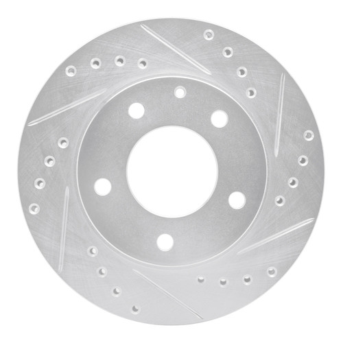 R1 93-03 Ford Probe Front Right Drilled & Slotted Silver Brake Rotor