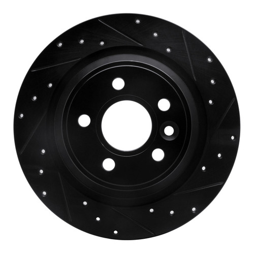 R1 09-15 Ford Focus RS (Mexico) Rear Right Drilled & Slotted Black Brake Rotor