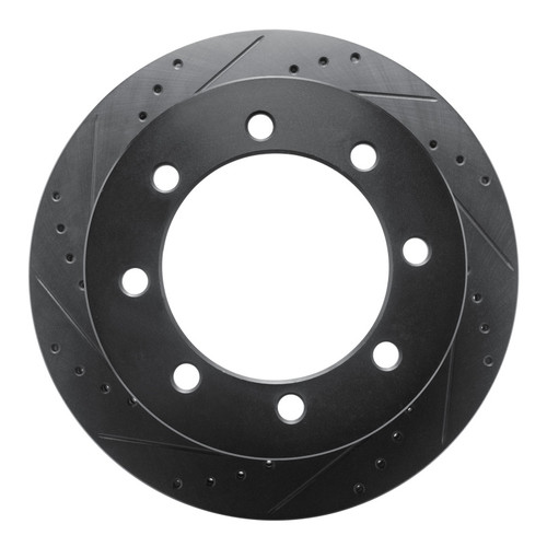 R1 20-25 Chevrolet Silverado 3500 HD Rear Left Drilled & Slotted Black Brake Rotor