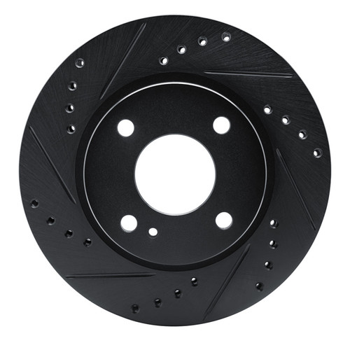R1 11-19 Ford Figo (Mexico) Front Left Drilled & Slotted Black Brake Rotor