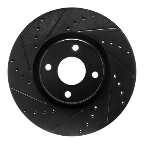 R1 18-22 Ford Ecosport Front Left Drilled & Slotted Black Brake Rotor