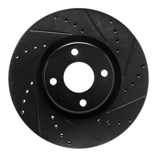 R1 18-22 Ford Ecosport Front Right Drilled & Slotted Black Brake Rotor
