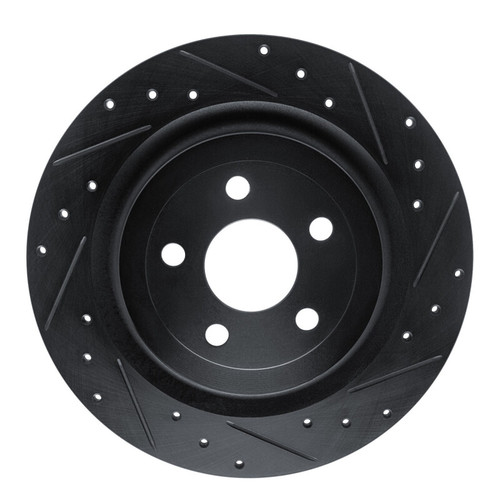 R1 21-25 Ford Mustang Mach-E Rear Right Drilled & Slotted Black Brake Rotor