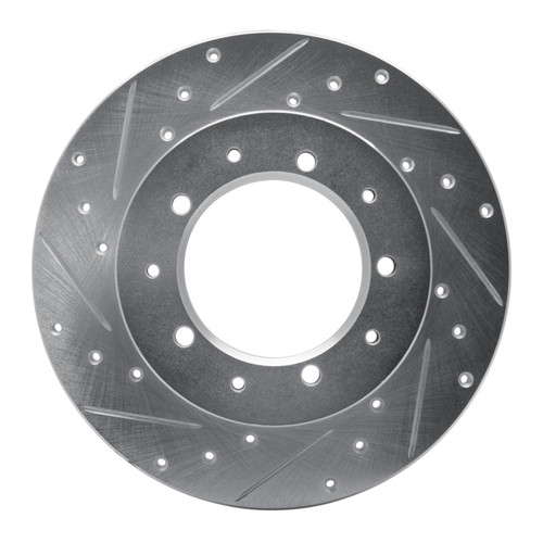 R1 74-16 Land Rover Range Rover Rear Left Drilled & Slotted Silver Brake Rotor