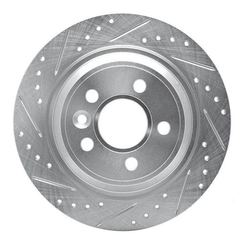 R1 09-15 Ford Focus RS (Mexico) Rear Left Drilled & Slotted Silver Brake Rotor