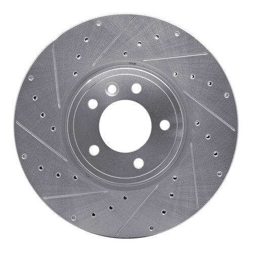 R1 18-20 Land Rover Range Rover Front Left Drilled & Slotted Silver Brake Rotor