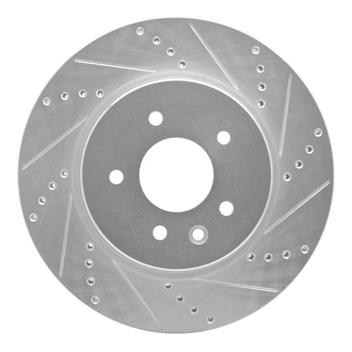R1 00-06 Jaguar XJR Rear Right Drilled & Slotted Silver Brake Rotor