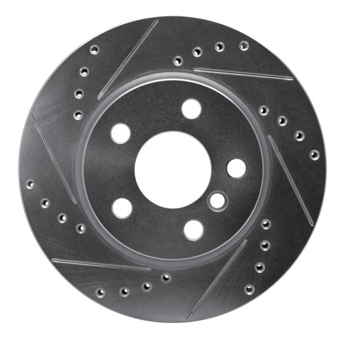 R1 14-24 Mini Cooper (Excl Clubman) Front Left Drilled & Slotted Silver Brake Rotor