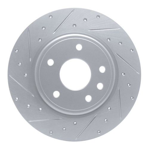 R1 17-25 Chrysler Grand Caravan Rear Left Drilled & Slotted Silver Brake Rotor