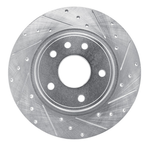 R1 17-25 Chrysler Voyager Rear Right Drilled & Slotted Silver Brake Rotor