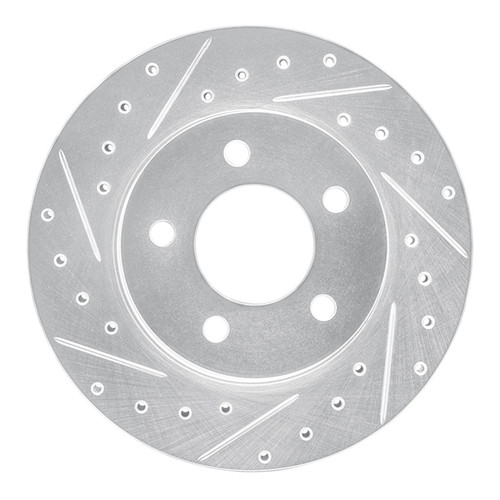 R1 93-97 Chrysler CONCORDE Front Left Drilled & Slotted Silver Brake Rotor