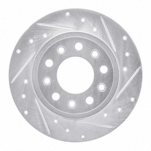 R1 13-16 Dodge DART Rear Right Drilled & Slotted Silver Brake Rotor