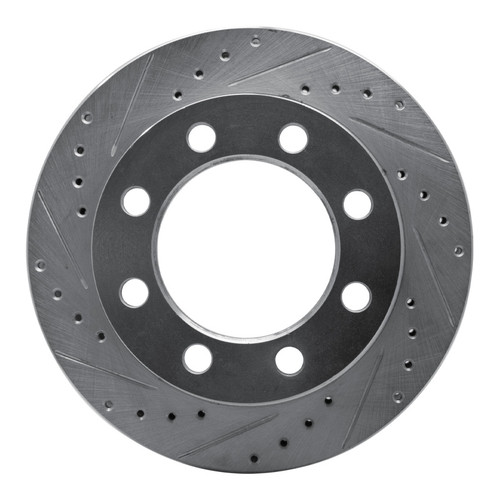R1 71-97 Dodge D300 Front Left Drilled & Slotted Silver Brake Rotor