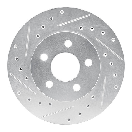 R1 96-00 Chrysler Town & Country Front Left Drilled & Slotted Silver Brake Rotor