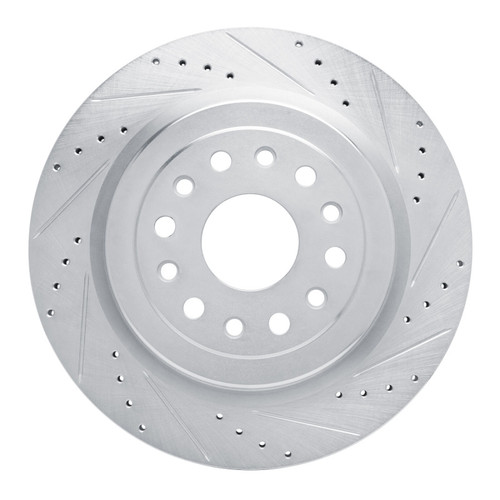R1 19-25 Ram 1500 Rear Right Drilled & Slotted Silver Brake Rotor