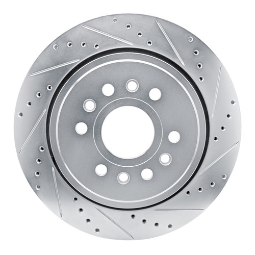 R1 21-25 Jeep Grand Wagoneer Rear Right Drilled & Slotted Silver Brake Rotor