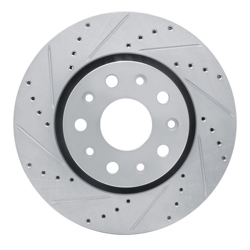 R1 18-25 Jeep Wrangler Front Left Drilled & Slotted Silver Brake Rotor